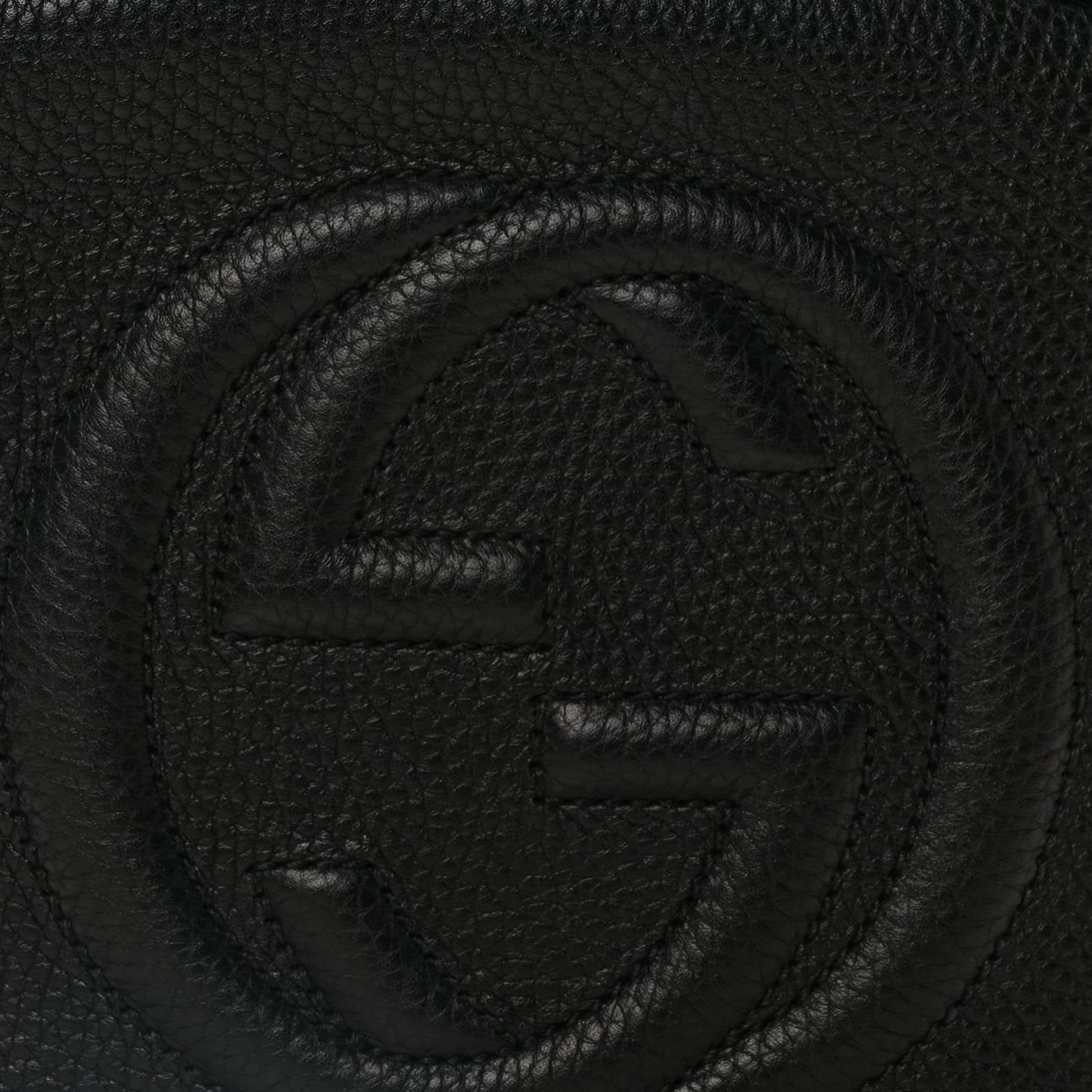 Pebbled Calfskin Small Soho Disco Bag Black