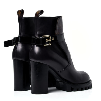 Louis Vuitton Calfskin Monogram Star Trail Ankle Boots 39 Black 3 of 5