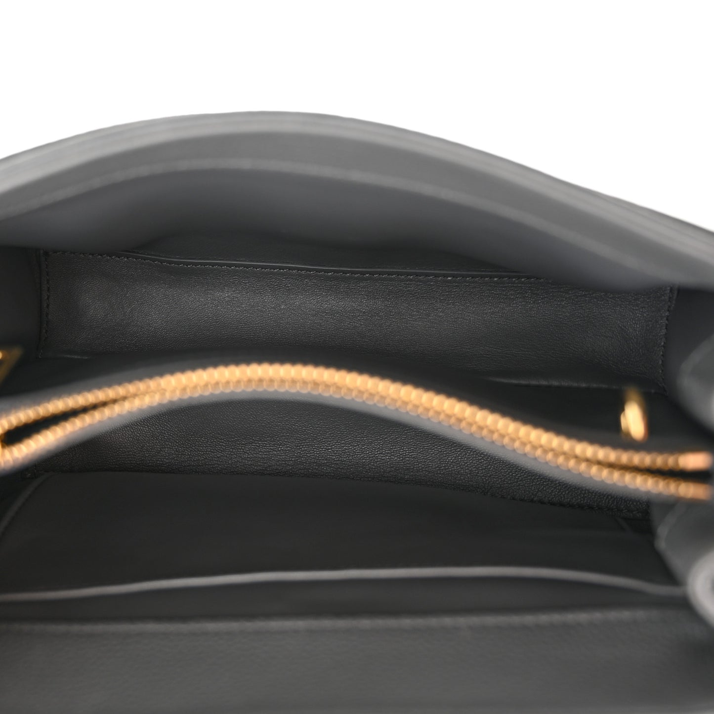 Grained Calfskin Small 16 Top Handle Bag Medium Grey