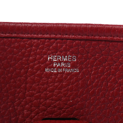 Hermes Taurillon Clemence Evelyne III PM Rouge Garance 6 of 9