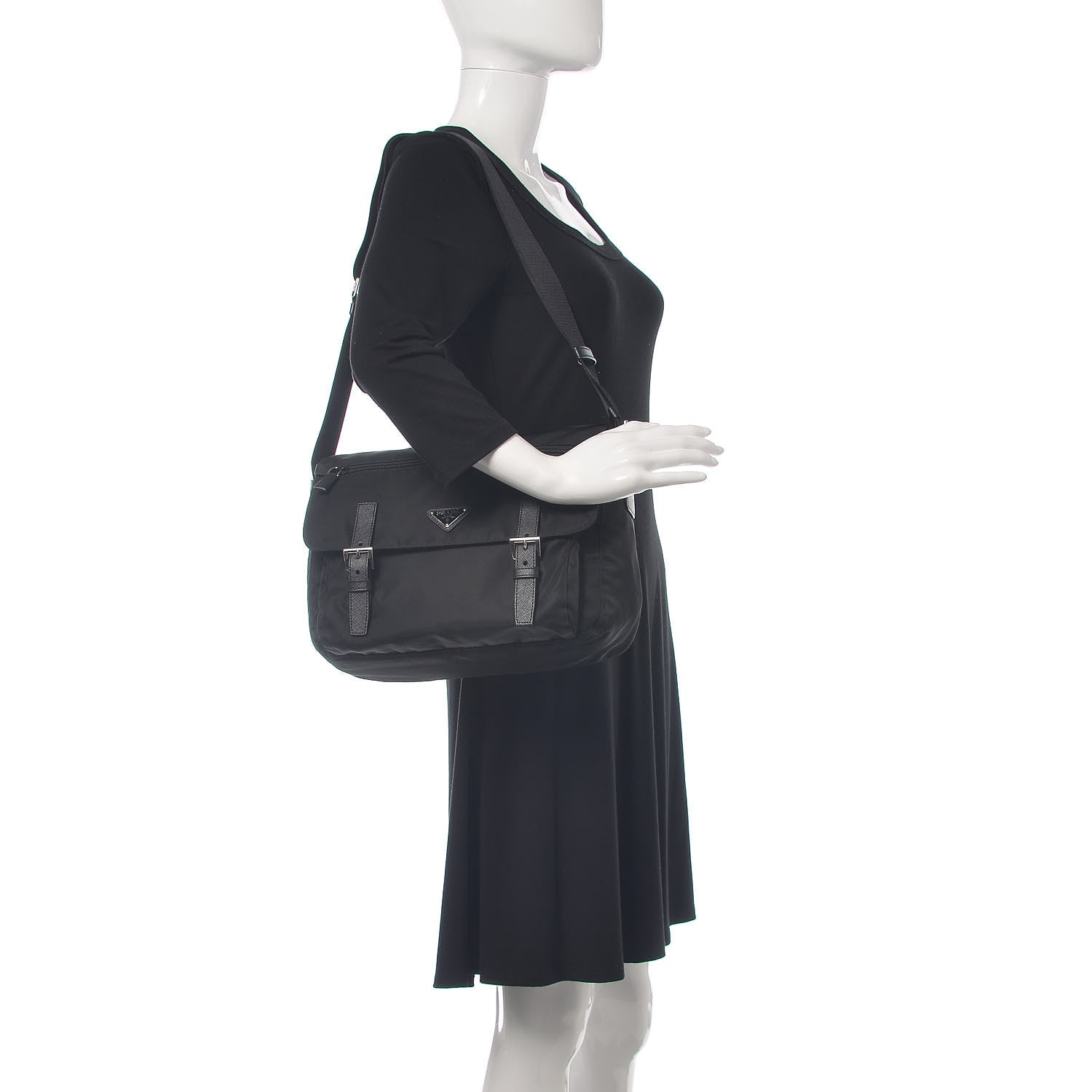 Prada Tessuto Nylon Messenger Bag Black 2 of 11