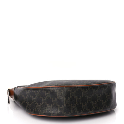 Celine Calfskin Triomphe Canvas Heloise Shoulder Bag Tan 4 of 9