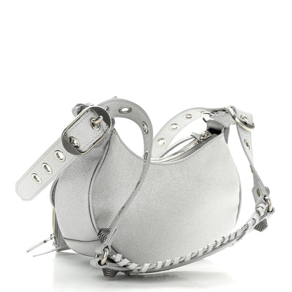 Balenciaga Sparkling Fabric Le Cagole Shoulder Bag XS Silver 3 of 10