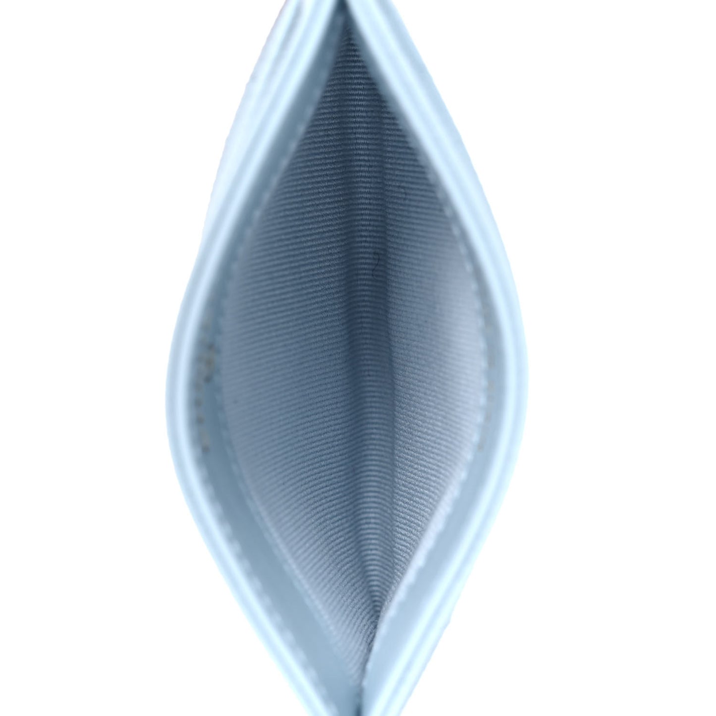 Caviar Quilted Card Holder Light Blue