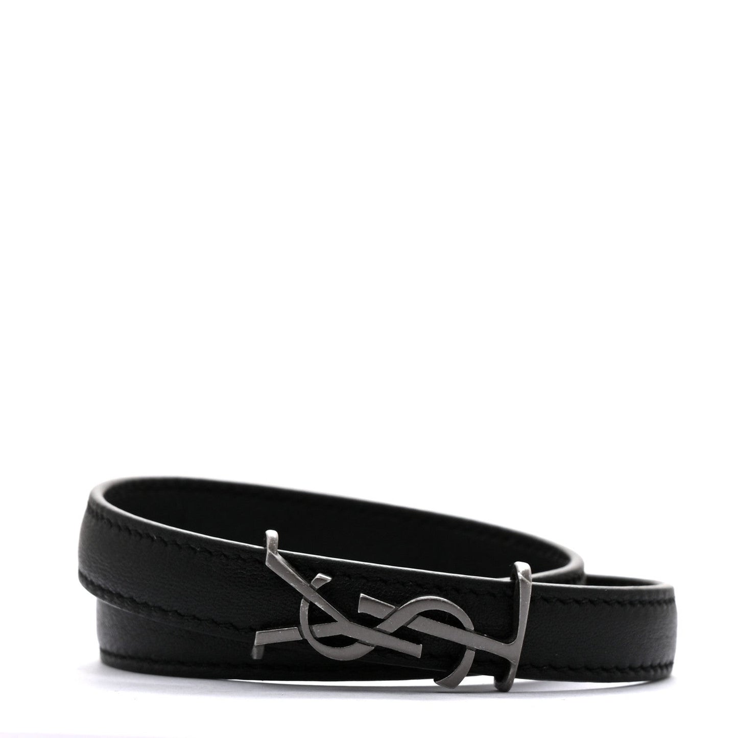 Calfskin Opyum Double Wrap Bracelet Black