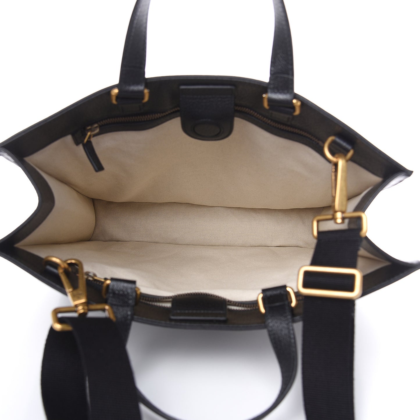 Grained Calfskin Bee Star Vertical Tote Black