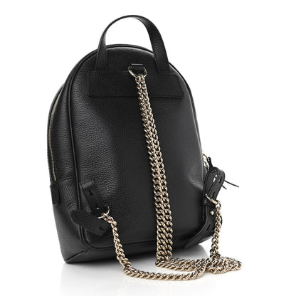 Gucci Pebbled Calfskin Soho Chain Backpack Black 3 of 14
