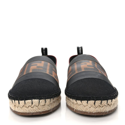 Fendi Canvas Mesh FF Colibri Espadrilles 37 Black Tobacco Moro 2 of 9
