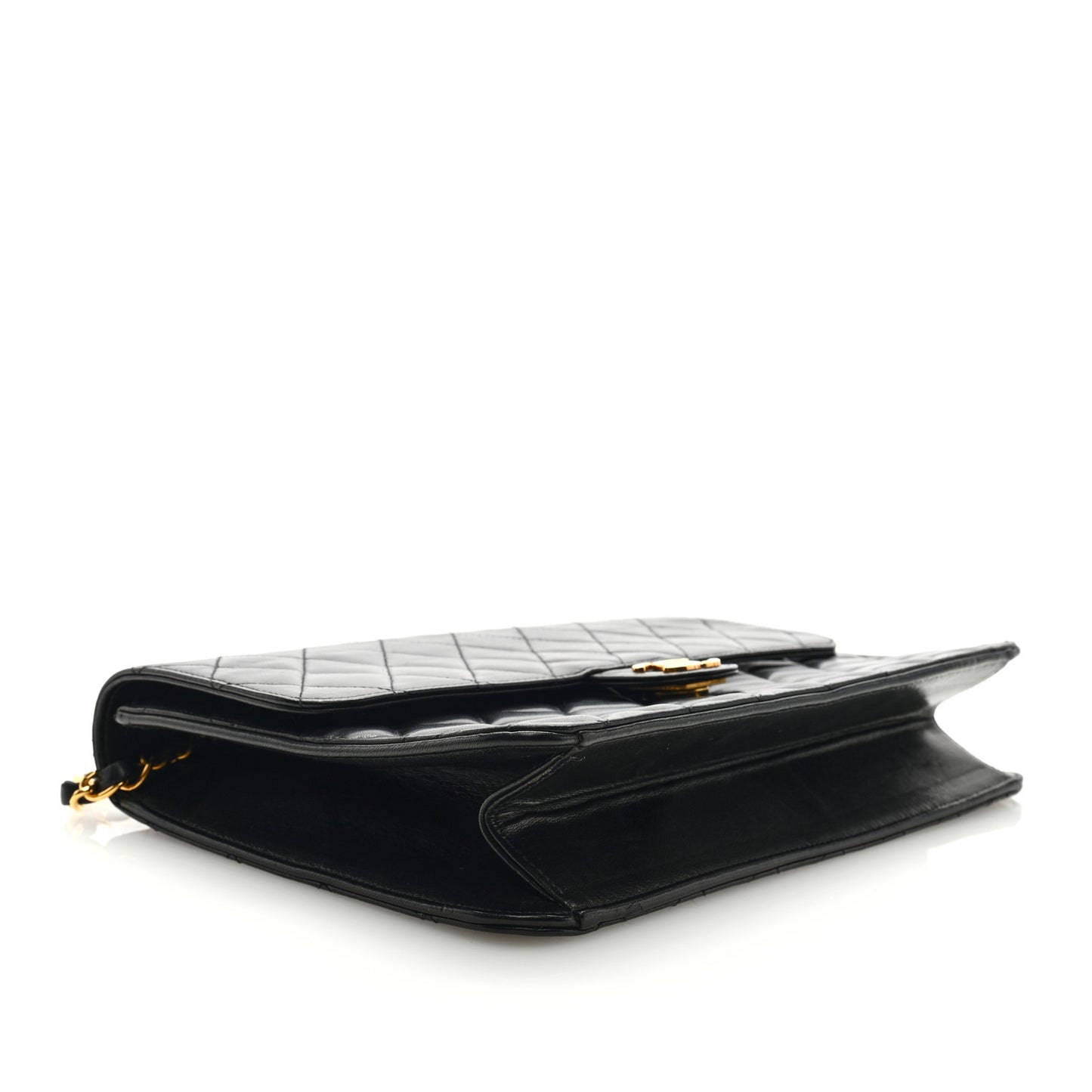 Lambskin Quilted Small Single Flap Black