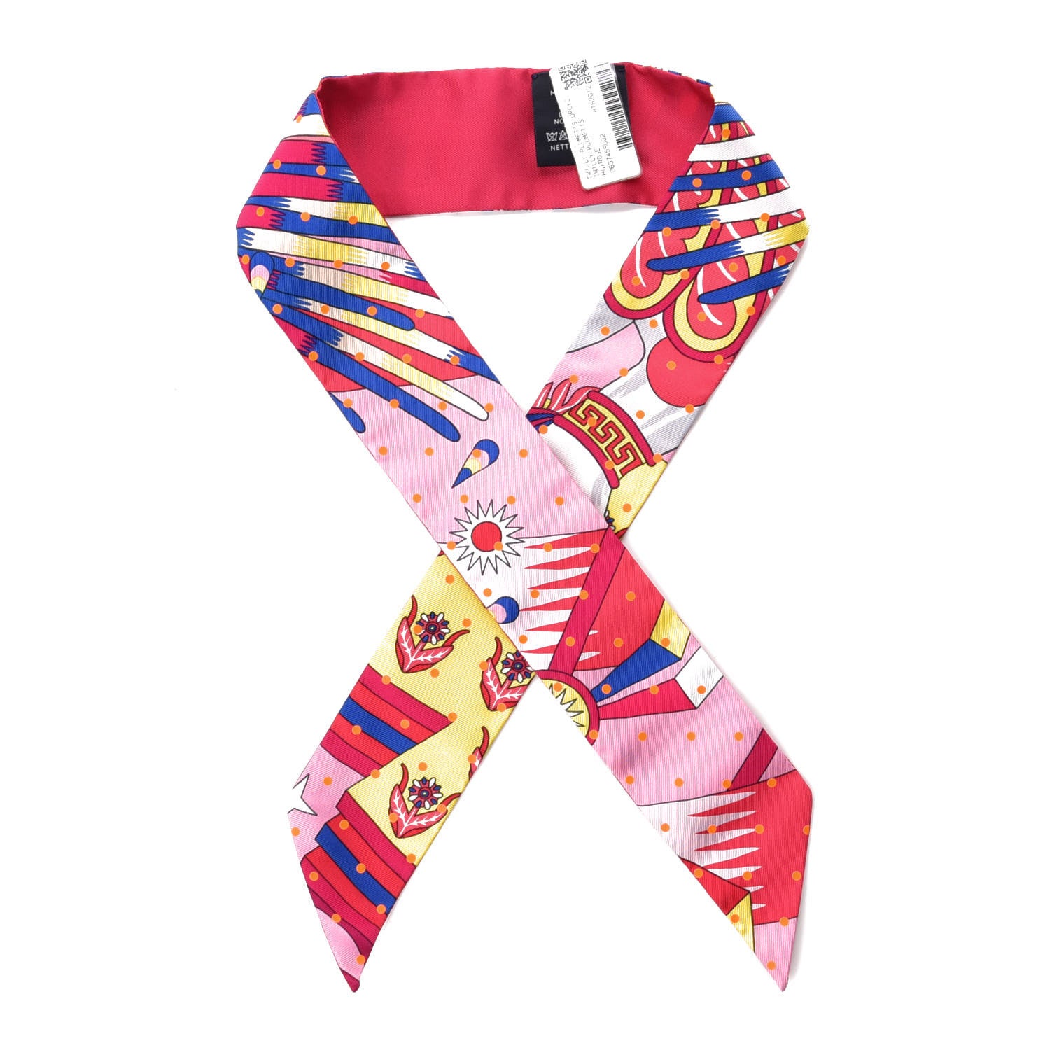 Hermes Silk Plumetis Twilly Rose 1 of 2