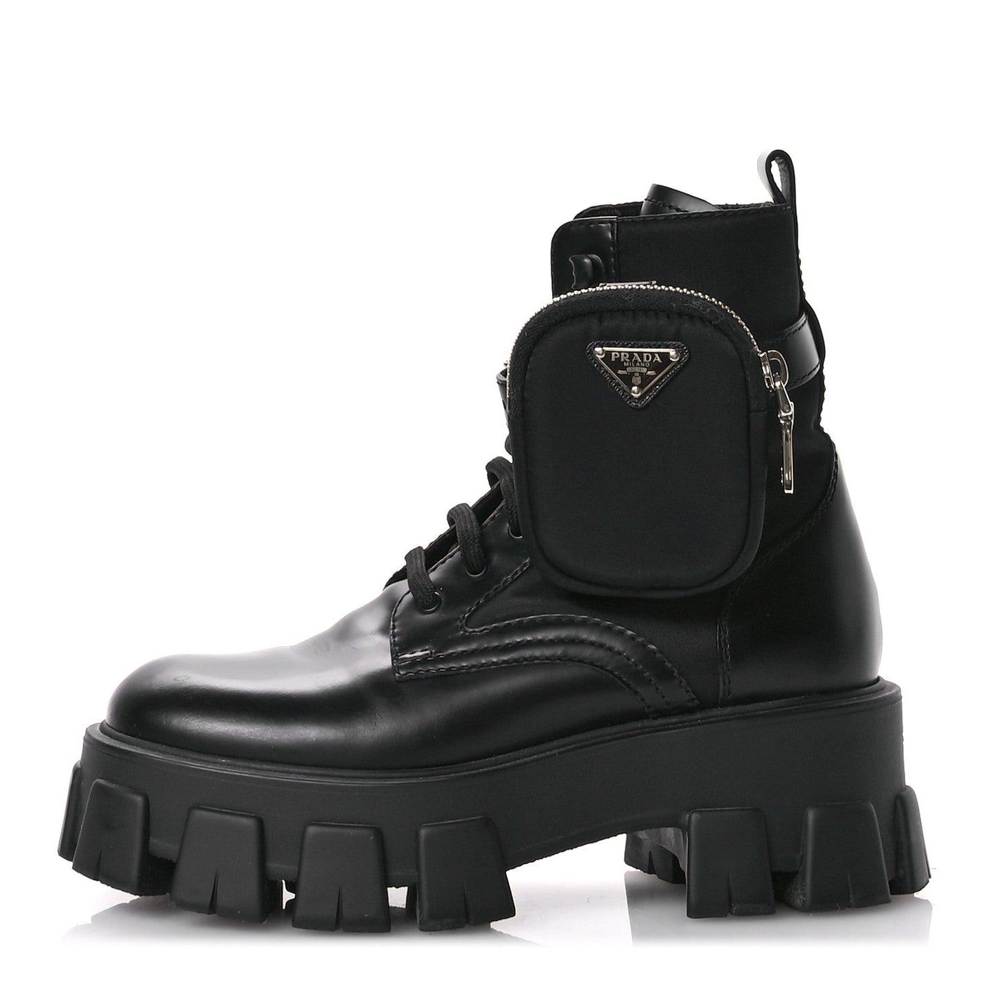 Spazzolato Rois Re-Nylon Metal Triangle Logo Monolith Pouch Pocket 55mm Boots 35.5 Black