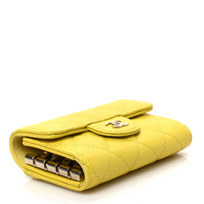 Chanel Caviar Quilted Classic 4 Key Holder Wallet Yellow 4 of 8