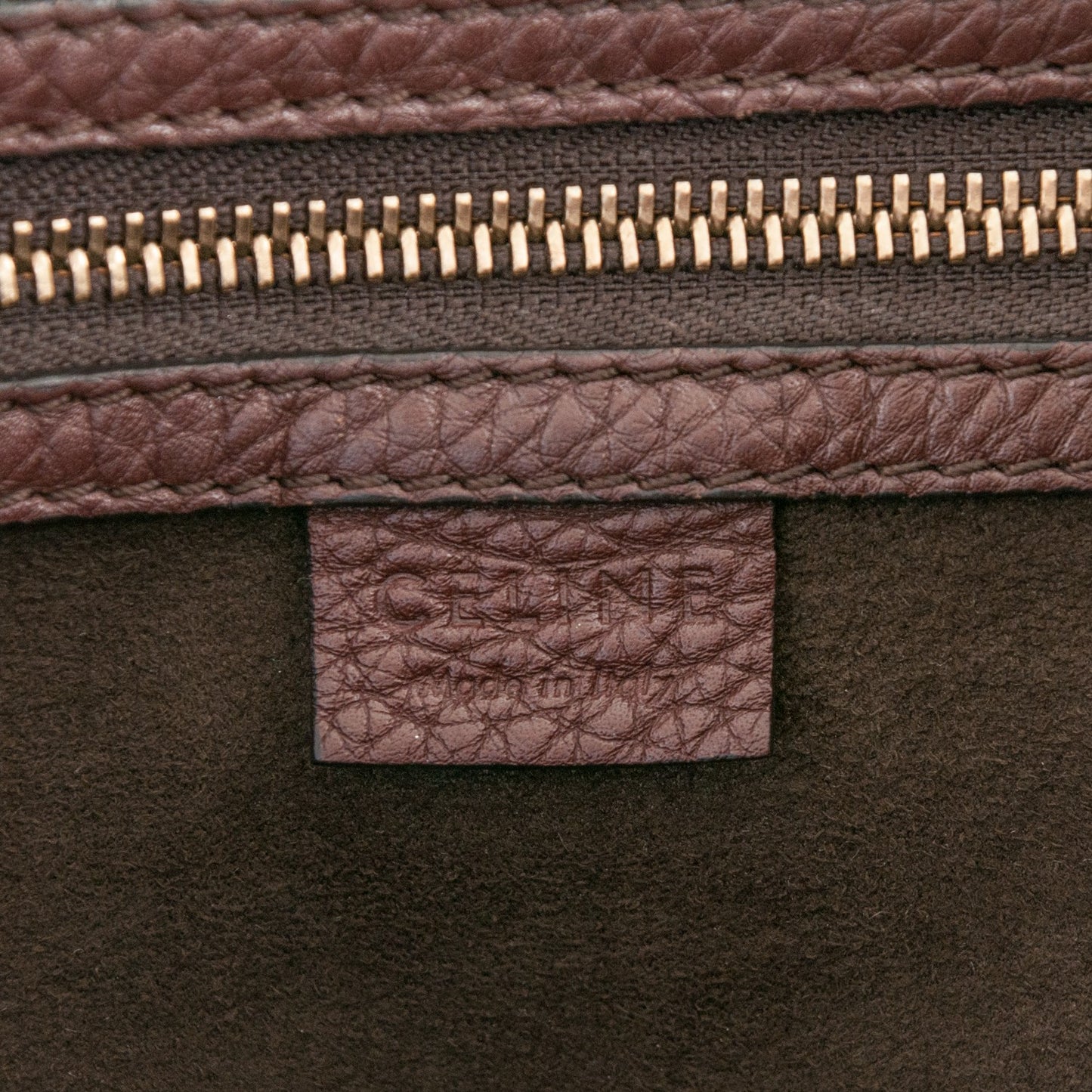 Drummed Calfskin Mini Luggage Dark Brown