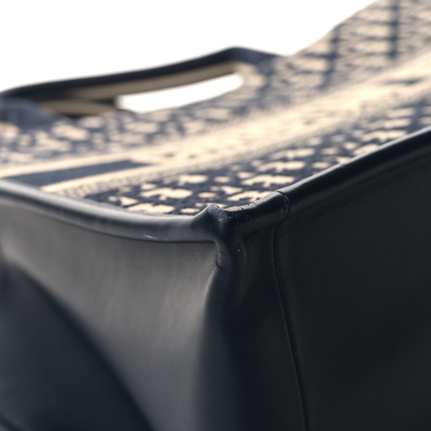 Oblique Calfskin Medium Book Tote With Strap Blue Multicolor