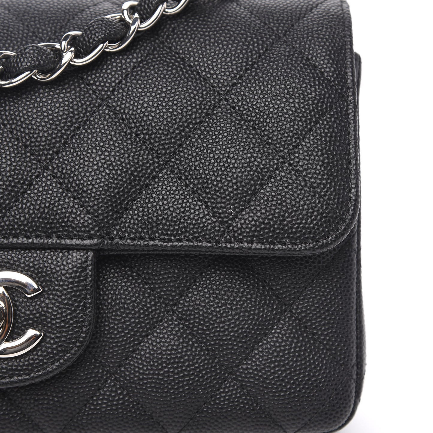 Caviar Quilted Mini Rectangular Flap Black