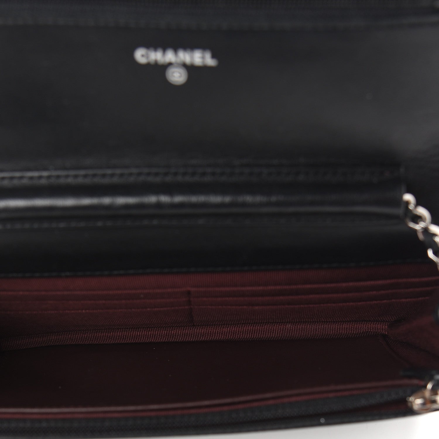 Chanel Lambskin Quilted Wallet On Chain WOC Black 5 of 10