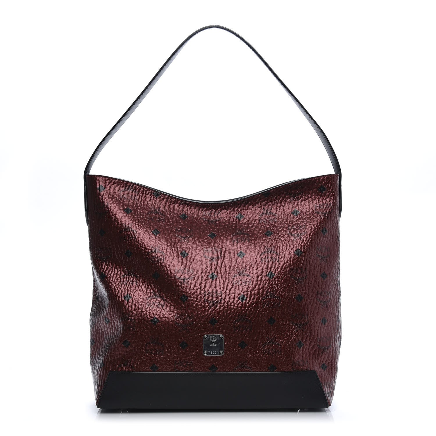 MCM Metallic Visetos Medium Hobo Bag Scooter Red 1 of 11