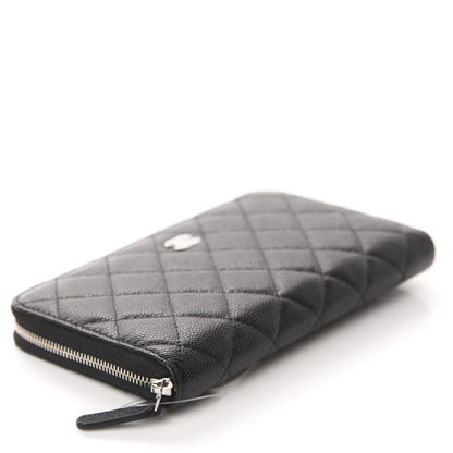 Chanel Caviar Quilted Large Zip Around Organizer Wallet Black 4 of 9