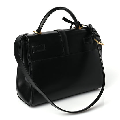 Saint Laurent Shiny Calfskin Le Fermoir Top Handle Bag Black 2 of 8