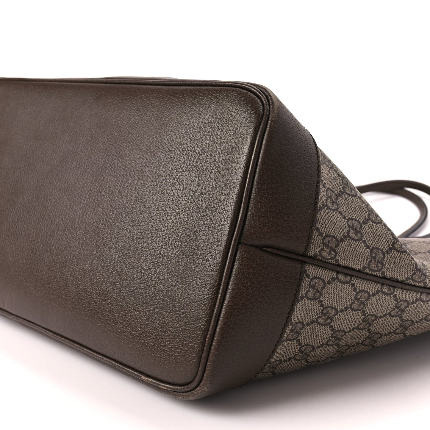 GG Supreme Monogram Textured Dollar Calfskin Web Large Ophidia Tote Beige Ebony New Acero