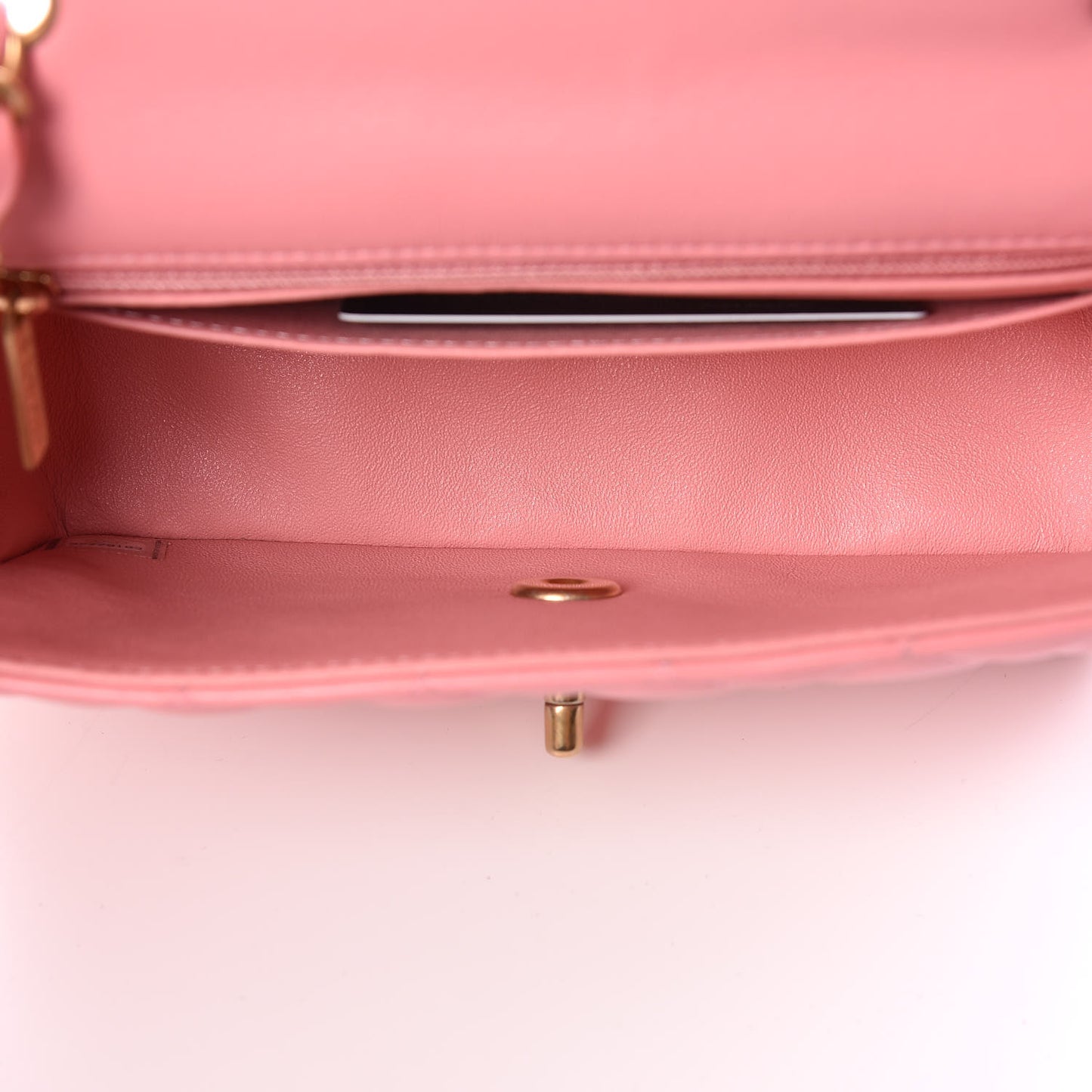 Lambskin Quilted Mini Rectangular Flap Pink