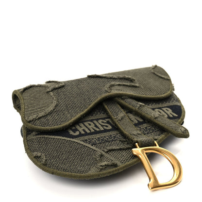 Christian Dior Canvas Embroidered Camouflage Saddle Belt Bag Green 3 of 9