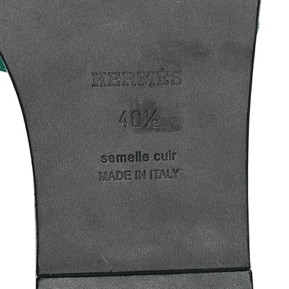 Hermes Epsom Oran Sandals 40.5 Vert Emeraude 6 of 18