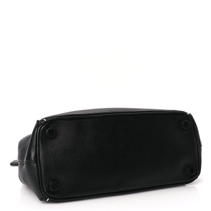 Prada City Calf Small Hand Stitched Galleria Double Zip Tote Black White 3 of 8