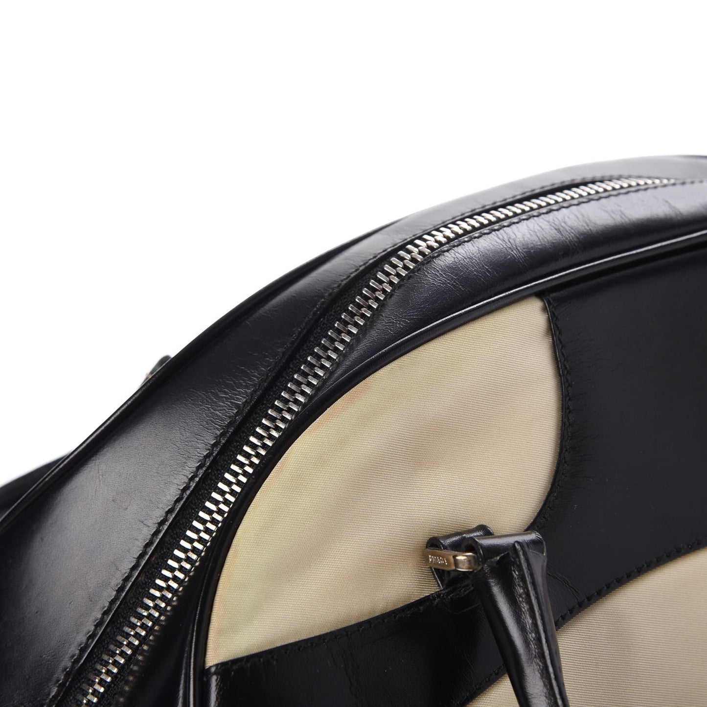 Tessuto Nylon Vitello Small Bowling Bag Black