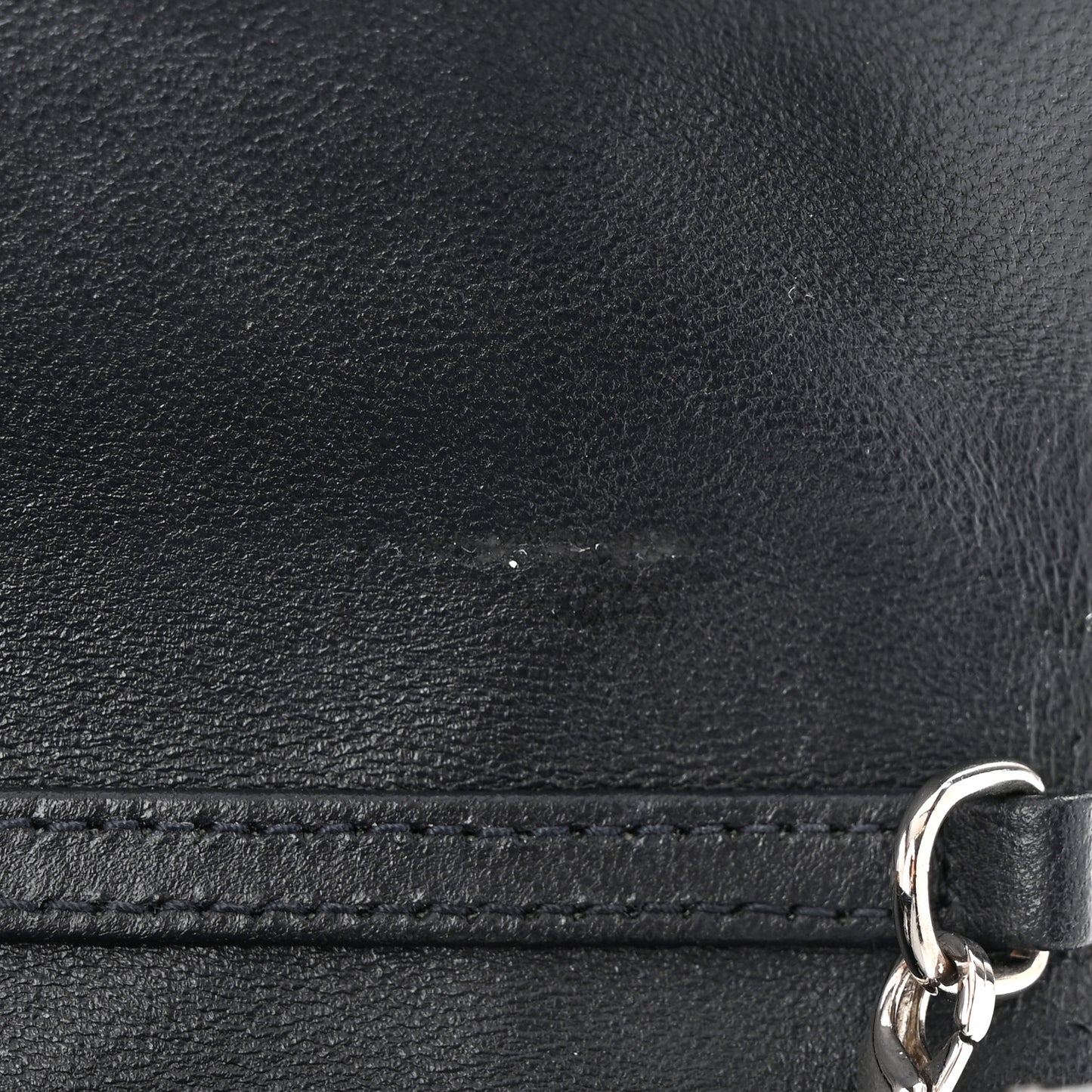 Metallic Patent Micro-Cannage Diorama Wallet on Chain Pouch Silver