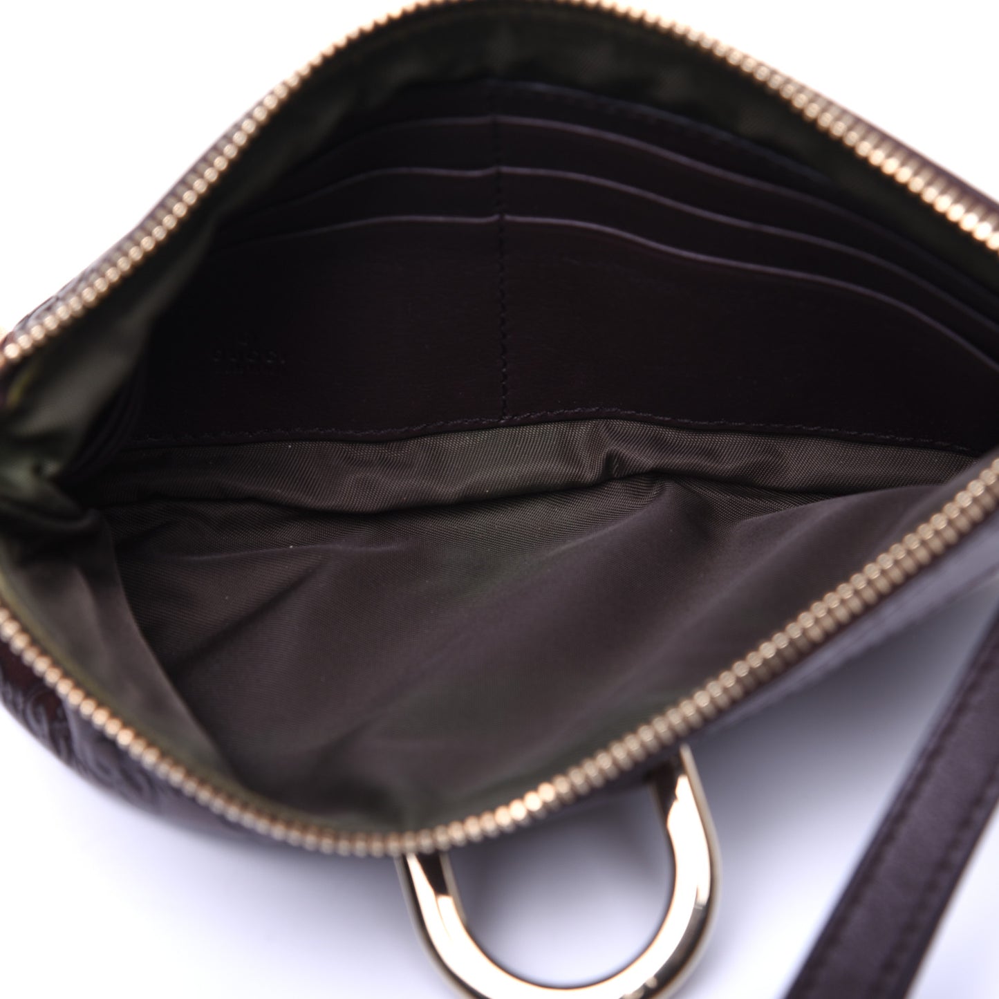 Guccissima D Gold Wristlet Chocolate