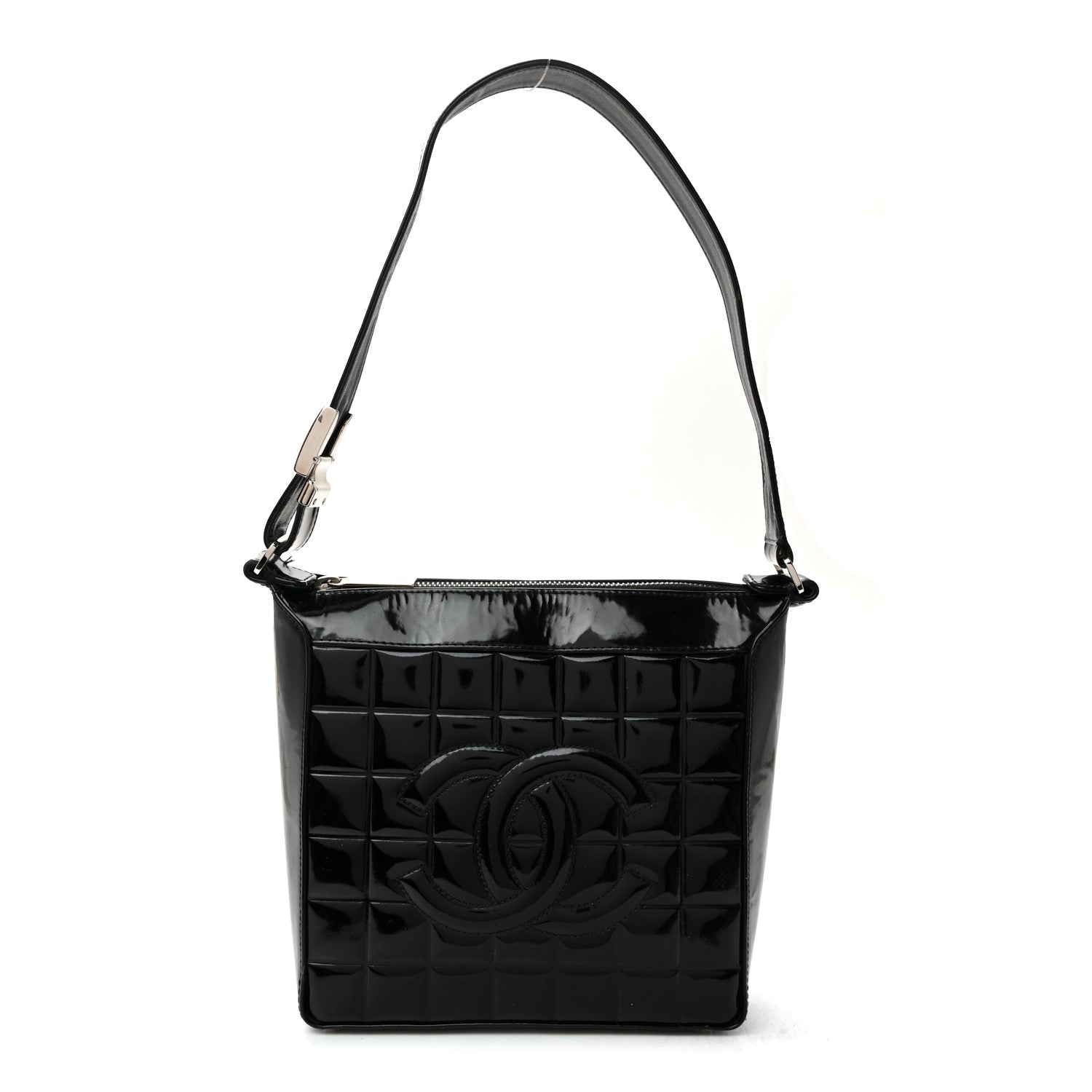 Chanel Patent Quilted Small Chocolate Bar Shoulder Bag Black 1 of 10