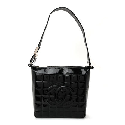 Chanel Patent Quilted Small Chocolate Bar Shoulder Bag Black 1 of 10