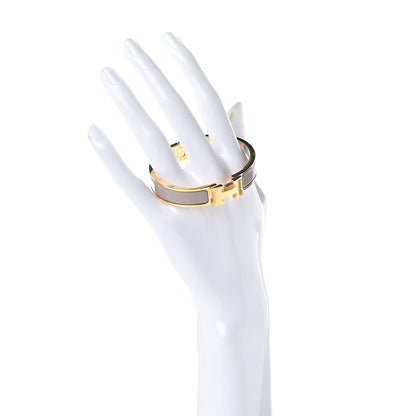 Hermes Enamel Clic Clac H Narrow Bracelet PM Marron Glace 2 of 5