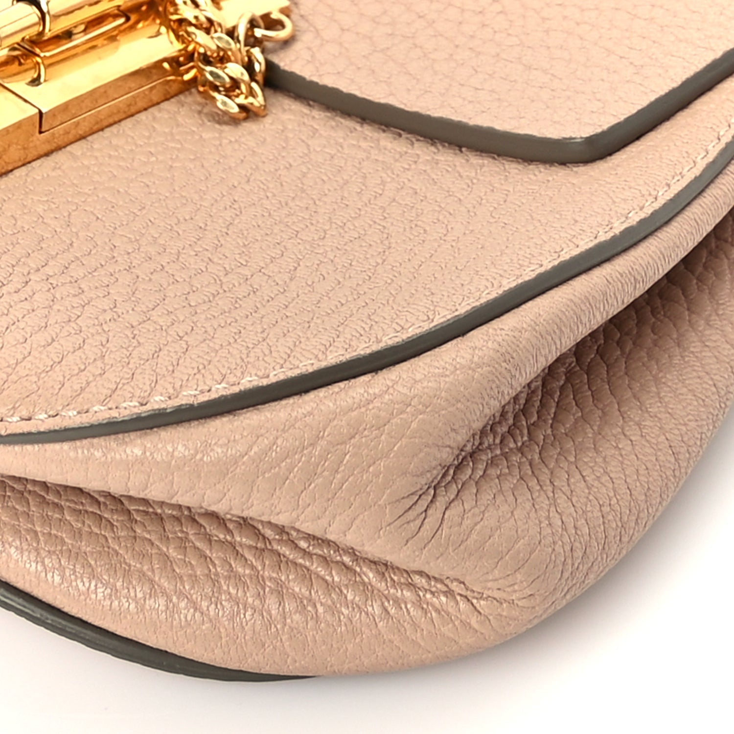 Chloe Grained Lambskin Drew Shoulder Bag Cement Pink 8 of 8