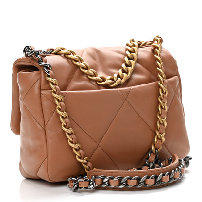 Chanel Lambskin Quilted Medium Chanel 19 Flap Brown 3 of 11