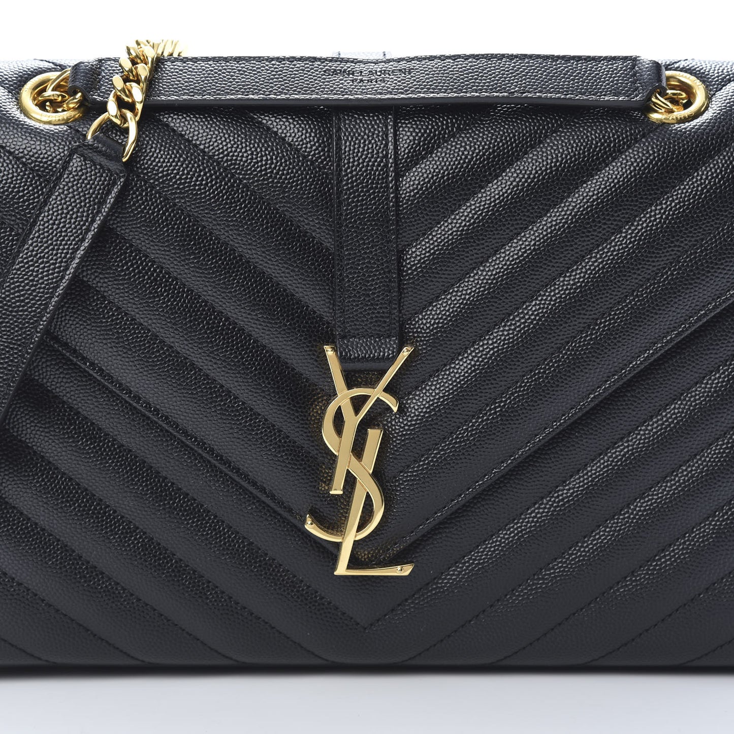 Grain De Poudre Matelasse Chevron Medium Monogram Satchel Black