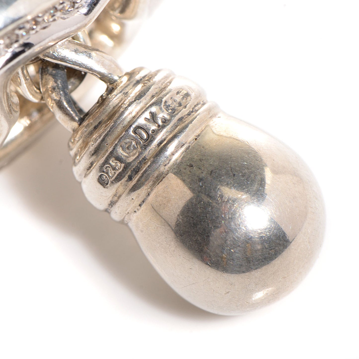 Sterling Silver Diamond Quatrefoil Lariat Wheat Chain Necklace