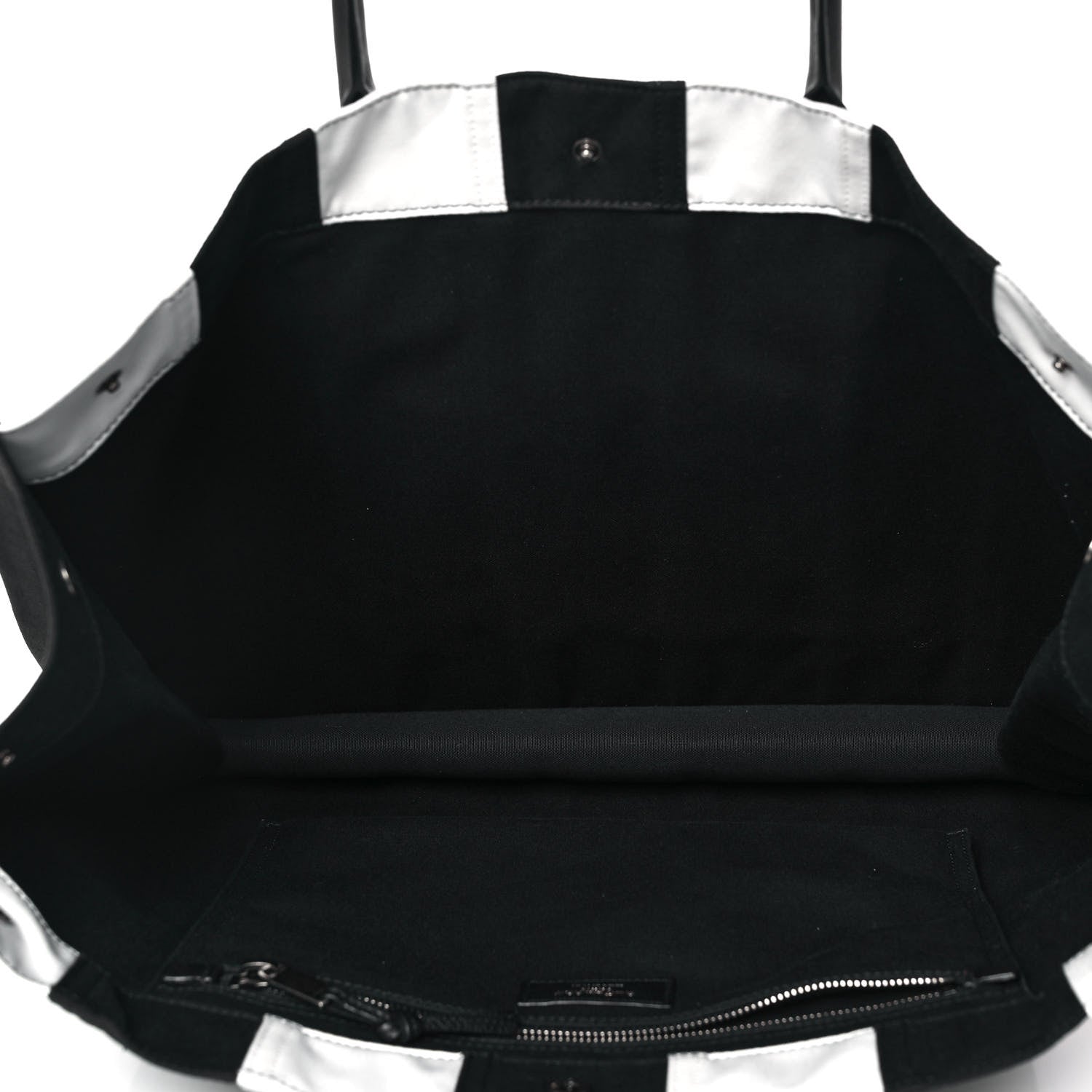 Saint Laurent Canvas Noe Striped Tote Black White 5 of 9