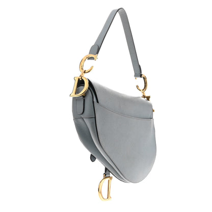 Christian Dior Grained Calfskin Saddle Bag Grey Stone 3 of 15