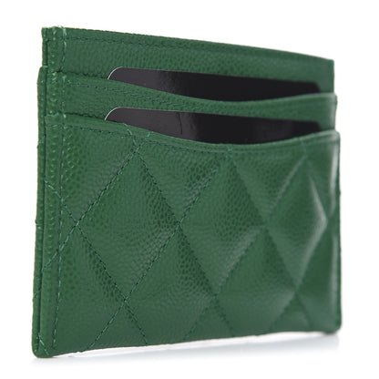 Chanel Caviar Quilted Card Holder Green 3 of 9