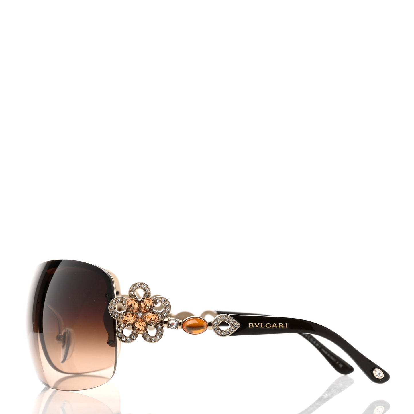 BVLGARI Crystal Flower 6059-B Sunglasses Brown