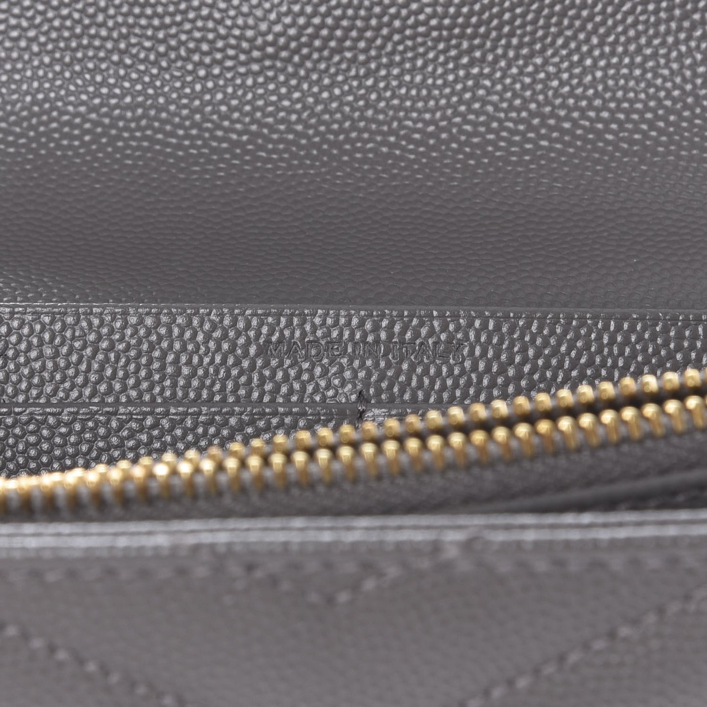 Grain De Poudre Matelasse Chevron Monogram Flap Wallet Fog
