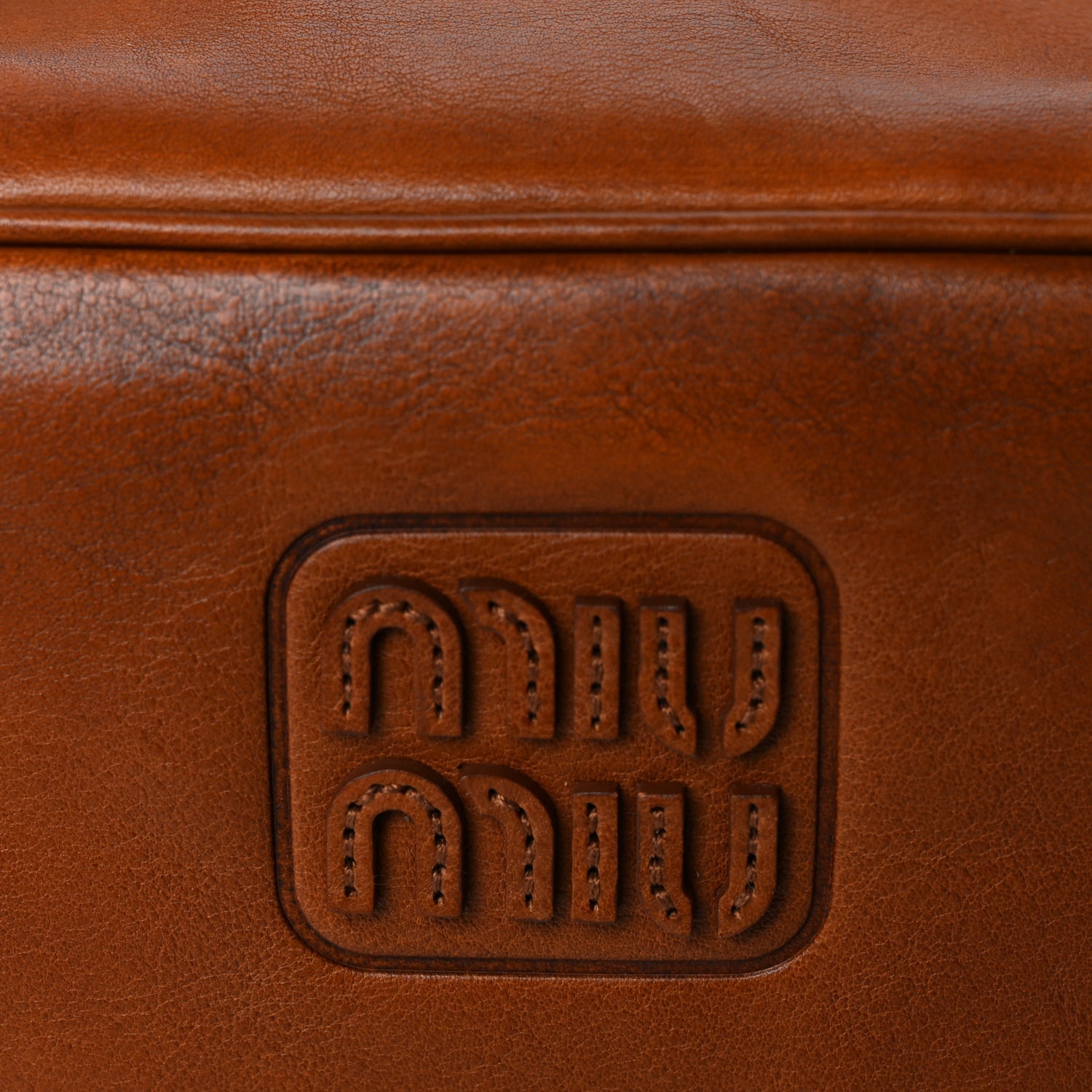 Miu Miu Calfskin Top Handle Bag Cognac 6 of 8