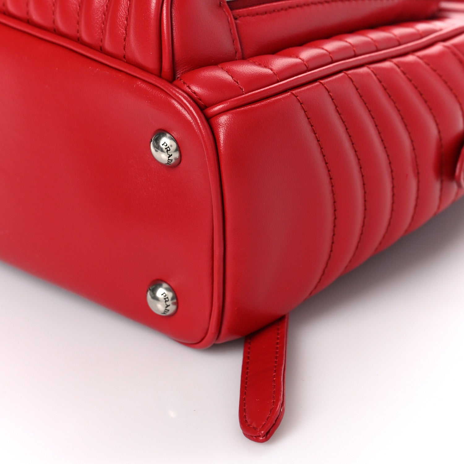 Prada Soft Calfskin Impunture Diagramme Day Backpack Fuoco 7 of 7