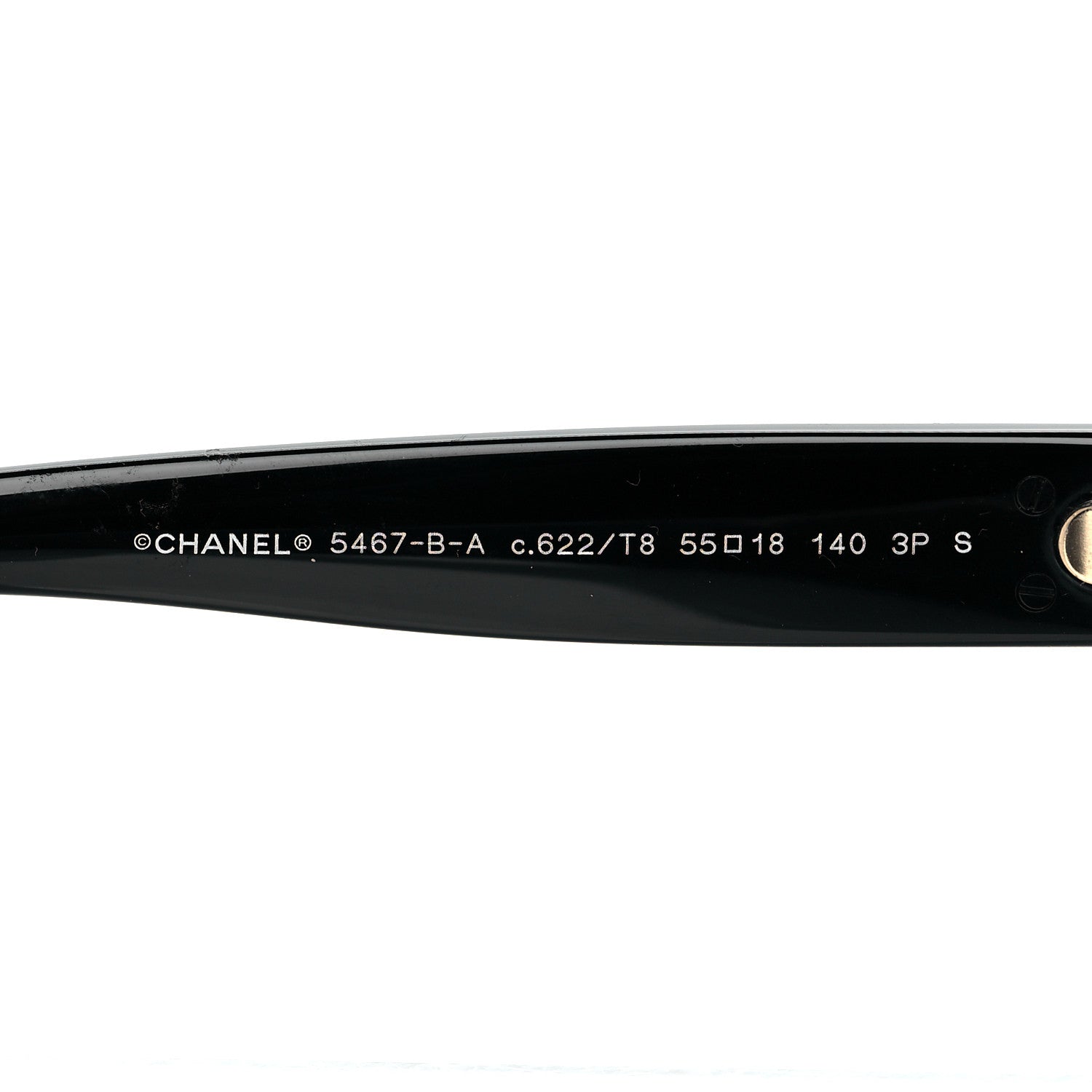 Chanel Acetate Strass Polarized Pilot Sunglasses 5467-B Black 5 of 6