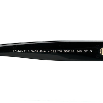 Chanel Acetate Strass Polarized Pilot Sunglasses 5467-B Black 5 of 6