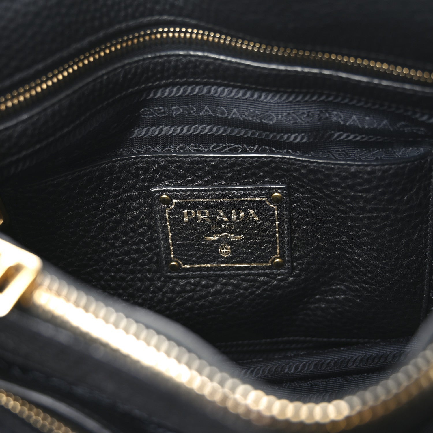 Prada Vitello Daino Tote Black 6 of 7