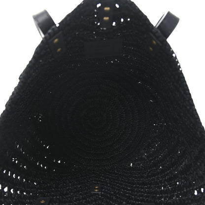 Saint Laurent Raffia Calfskin Small Panier Tote Black 5 of 10