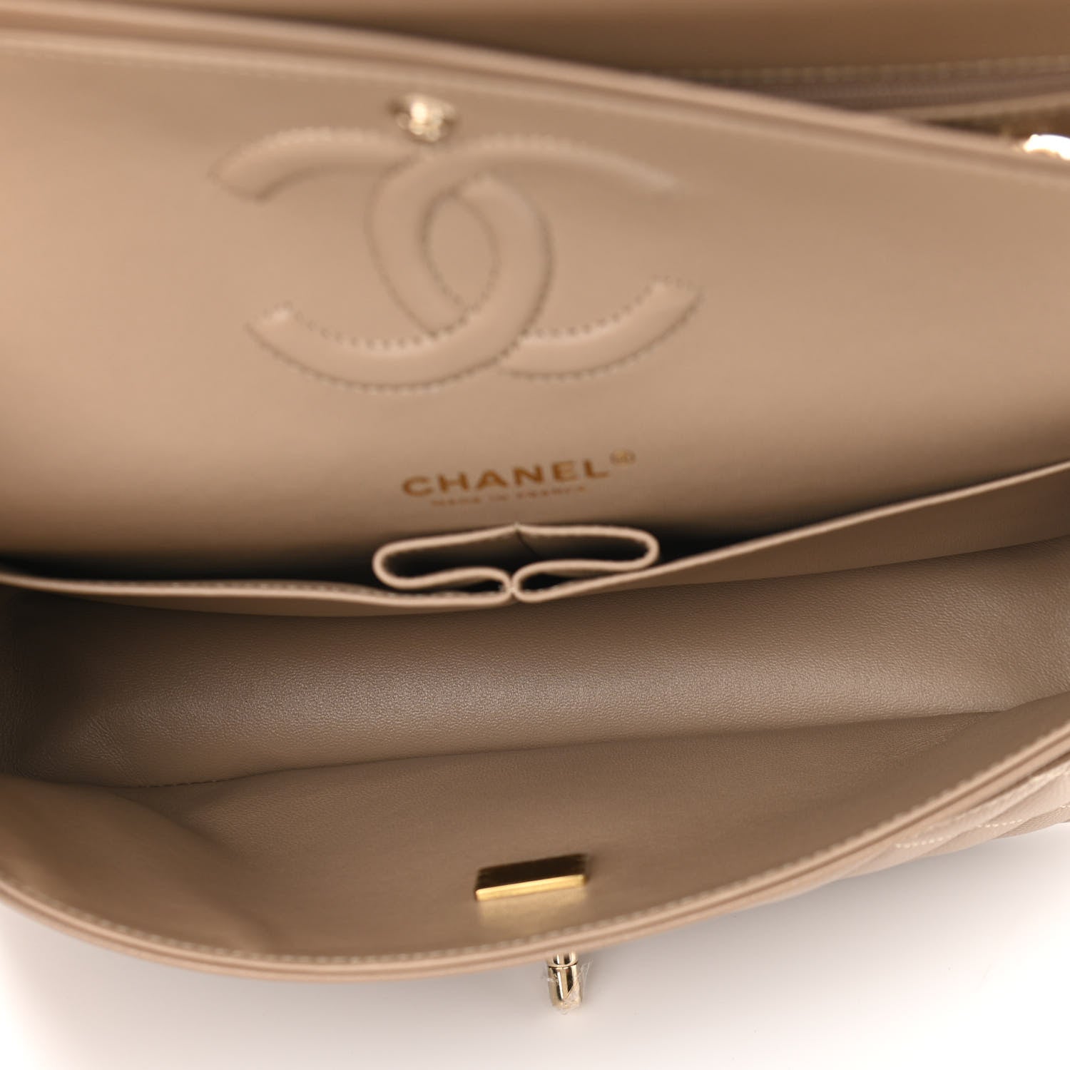 Chanel Caviar Quilted Medium Double Flap Beige 5 of 11